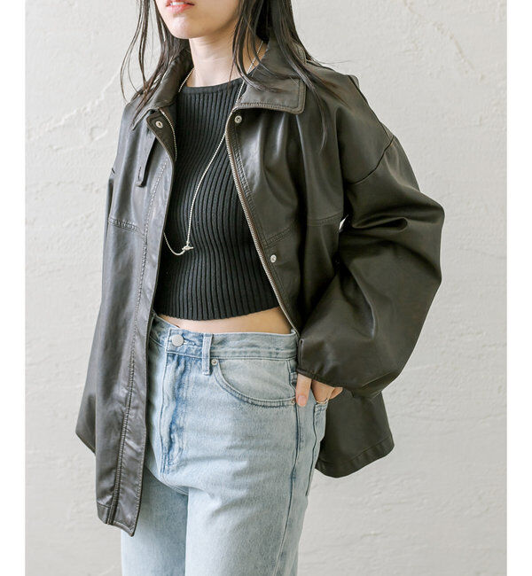  「【3色展開】フェイクレザージャケット」|その他|
