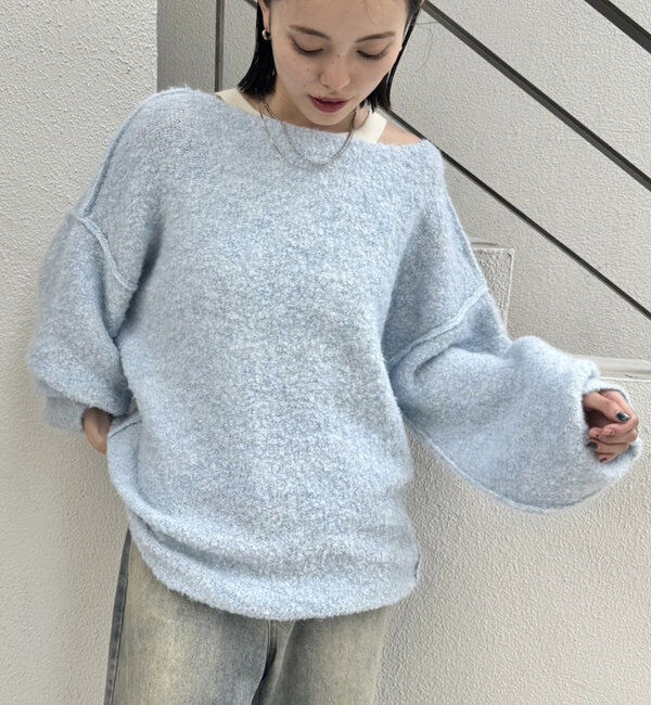  「【スタッフおすすめアイテム】ブークレMIXニット」|ニット・セーター|ブルー