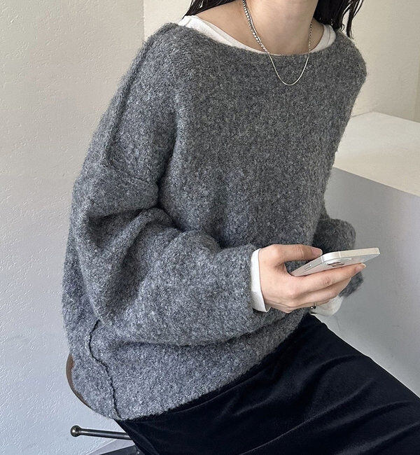  「【スタッフおすすめアイテム】ブークレMIXニット」|ニット・セーター|グレー