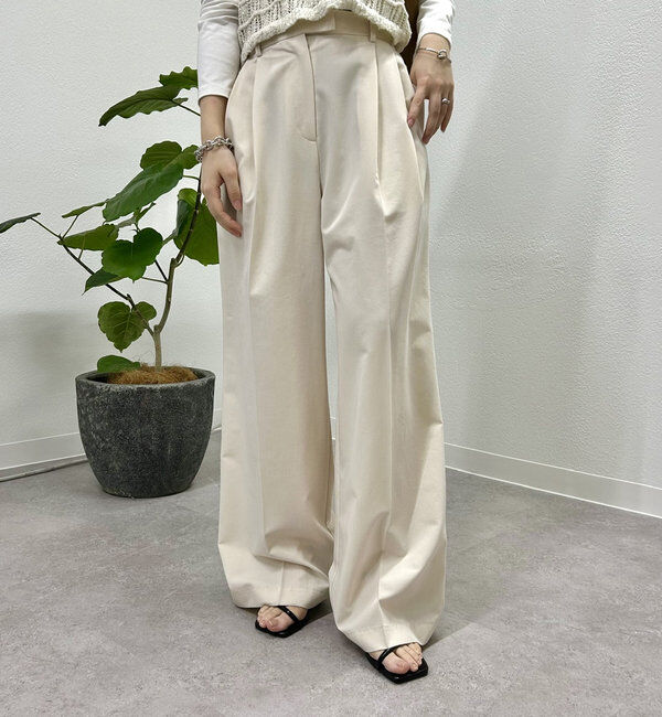  「ピンストライプタックワイドパンツ」|チノ|