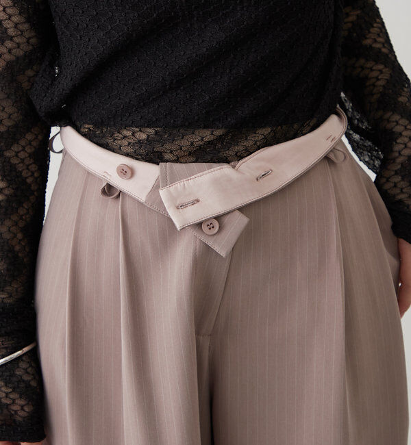  「ピンストライプタックワイドパンツ」|チノ|