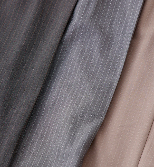  「ピンストライプタックワイドパンツ」|チノ|