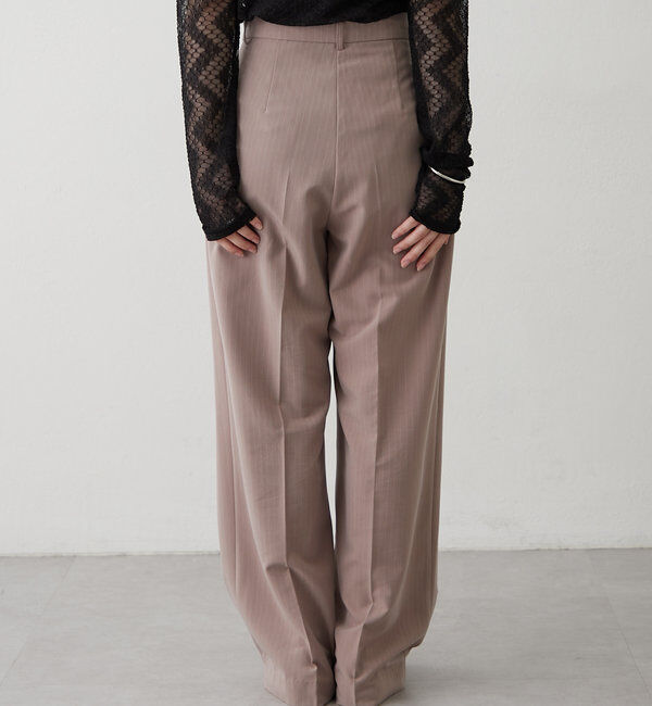  「ピンストライプタックワイドパンツ」|チノ|