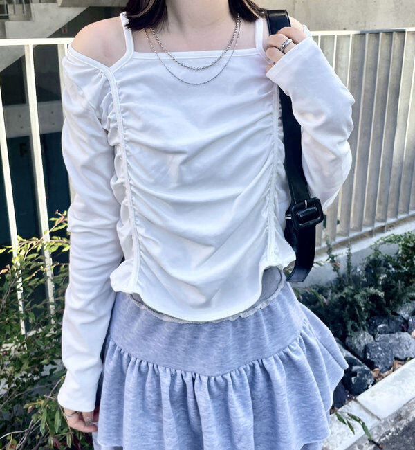  「[mline]デザイントップス」|Tシャツ・カットソー|オフホワイト