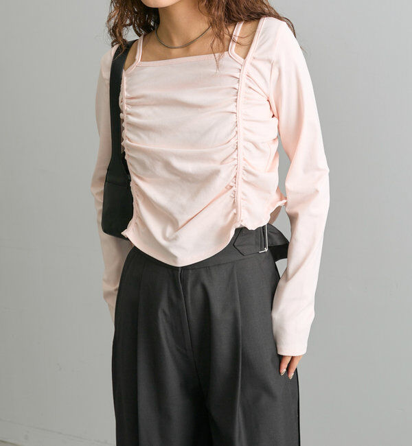  「[mline]デザイントップス」|Tシャツ・カットソー|ピンク