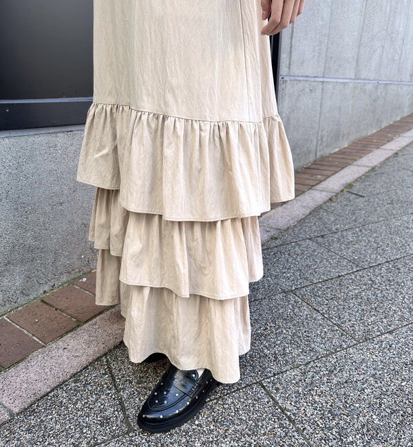  「ティアードフリルキャミワンピース」|ワンピース|