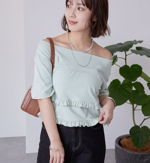  「レイヤードフリルTシャツ」|Tシャツ・カットソー|