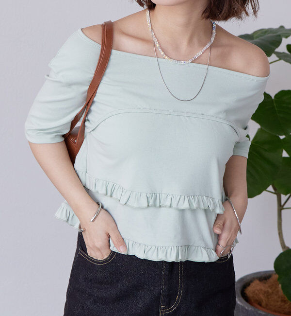  「レイヤードフリルTシャツ」|Tシャツ・カットソー|