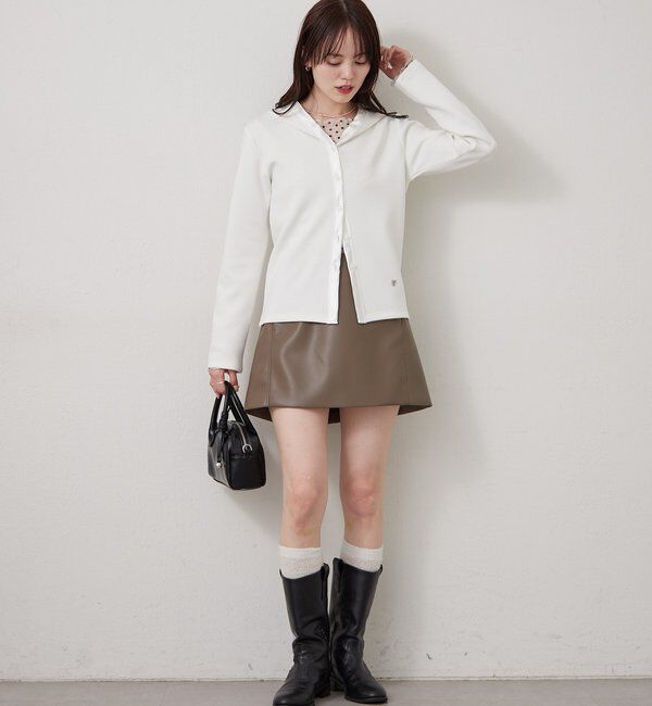  「サテン切り替えポンチフーディ」|Tシャツ・カットソー|