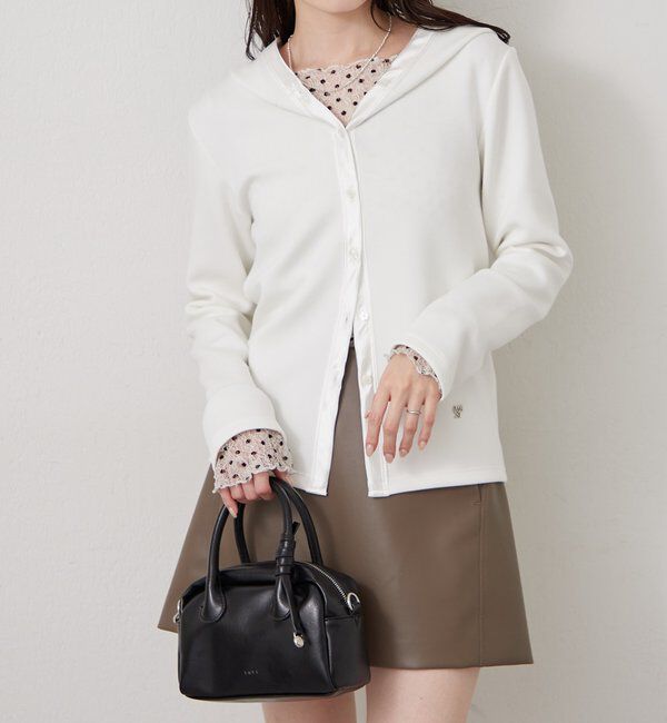  「サテン切り替えポンチフーディ」|Tシャツ・カットソー|