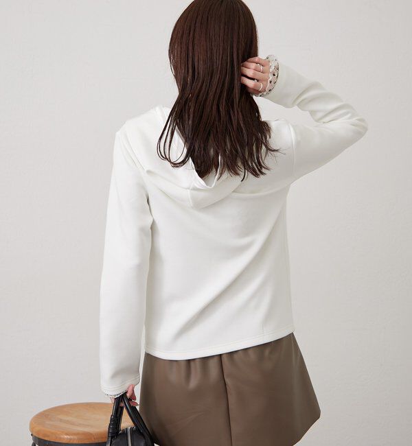  「サテン切り替えポンチフーディ」|Tシャツ・カットソー|