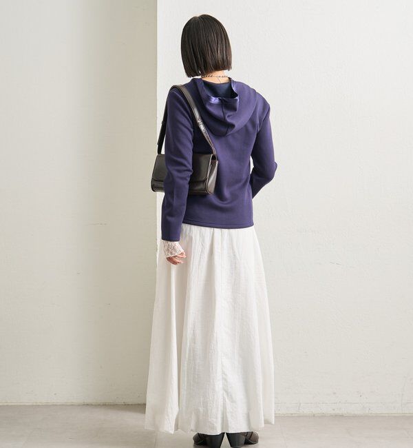  「サテン切り替えポンチフーディ」|Tシャツ・カットソー|