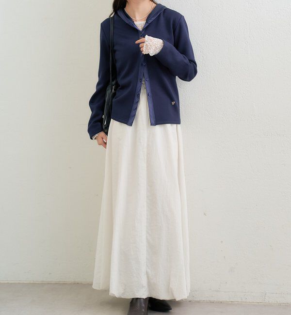  「サテン切り替えポンチフーディ」|Tシャツ・カットソー|