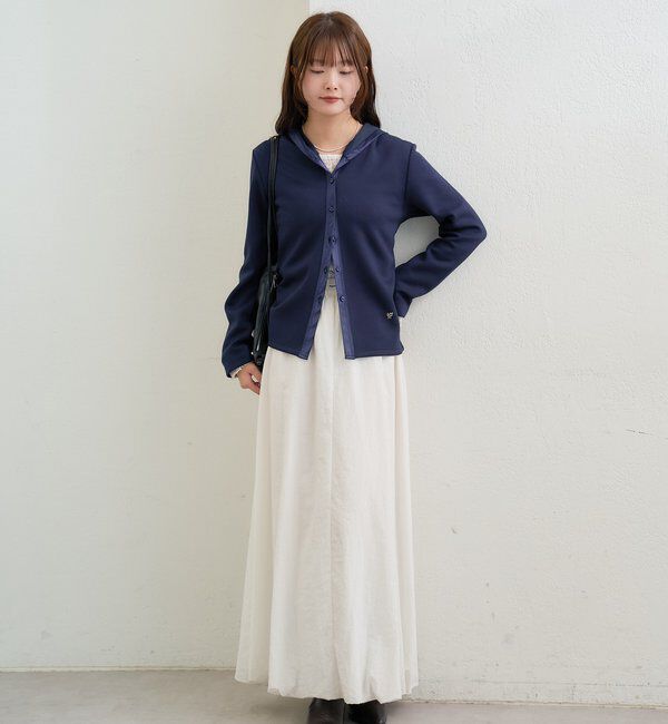  「サテン切り替えポンチフーディ」|Tシャツ・カットソー|