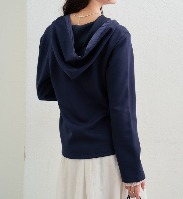  「サテン切り替えポンチフーディ」|Tシャツ・カットソー|