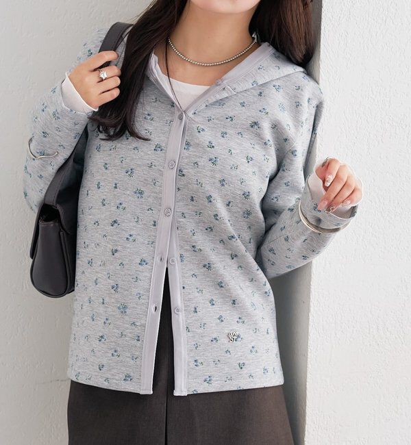  「サテン切り替えポンチフーディ」|Tシャツ・カットソー|グレーその他2