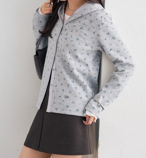  「サテン切り替えポンチフーディ」|Tシャツ・カットソー|