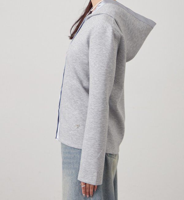  「サテン切り替えポンチフーディ」|Tシャツ・カットソー|