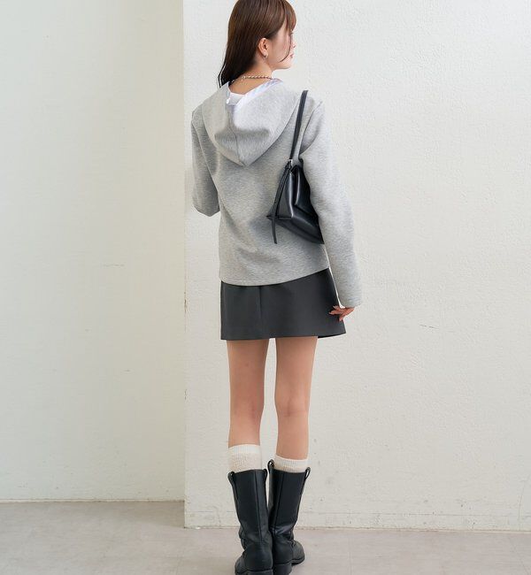  「サテン切り替えポンチフーディ」|Tシャツ・カットソー|