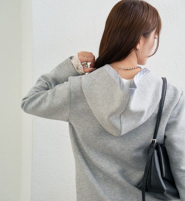  「サテン切り替えポンチフーディ」|Tシャツ・カットソー|