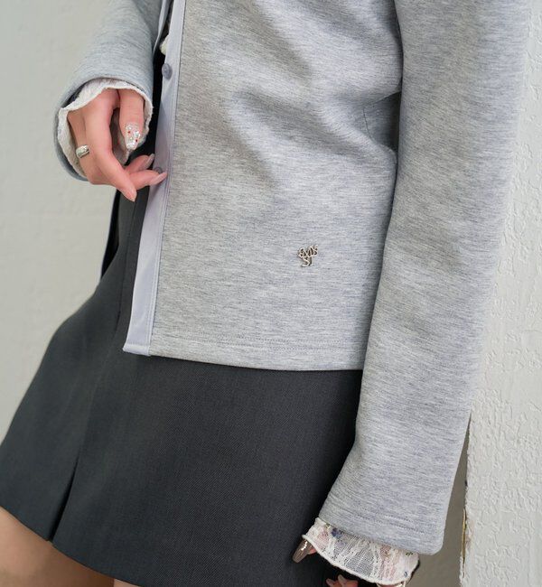  「サテン切り替えポンチフーディ」|Tシャツ・カットソー|