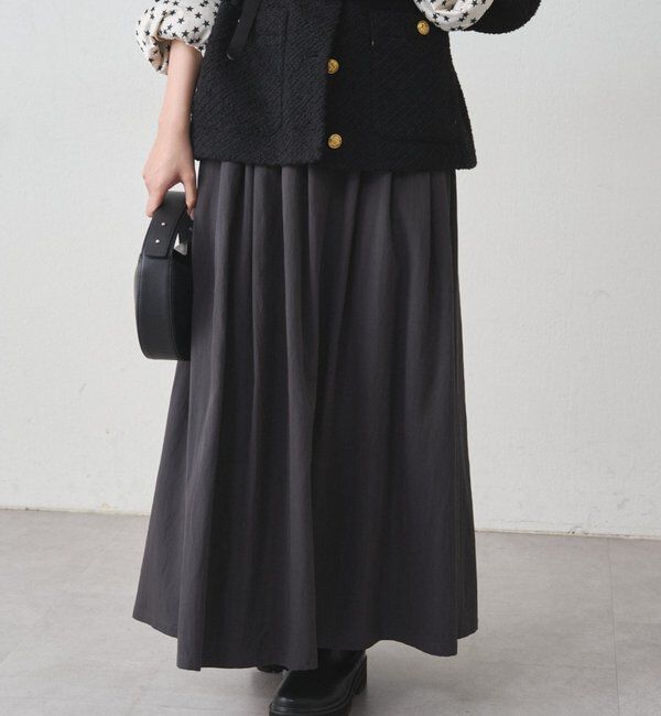  「タックギャザースカート」|スカート|チャコールグレー