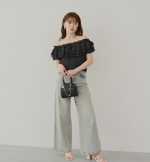  「オフショルレースフリルブラウス」|シャツ・ブラウス|