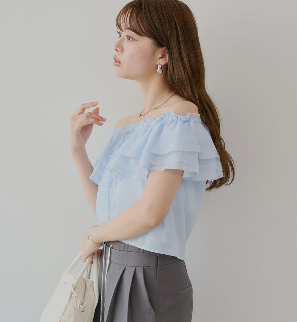  「オフショルレースフリルブラウス」|シャツ・ブラウス|