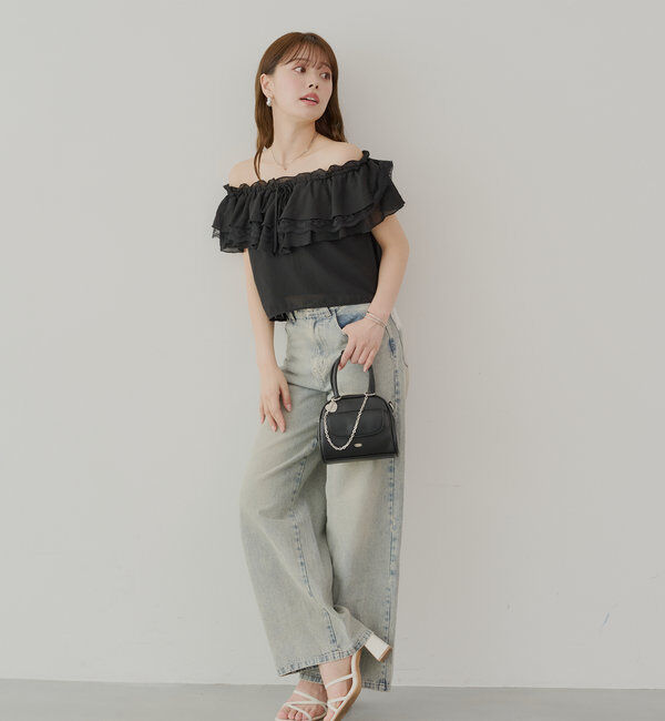  「オフショルレースフリルブラウス」|シャツ・ブラウス|