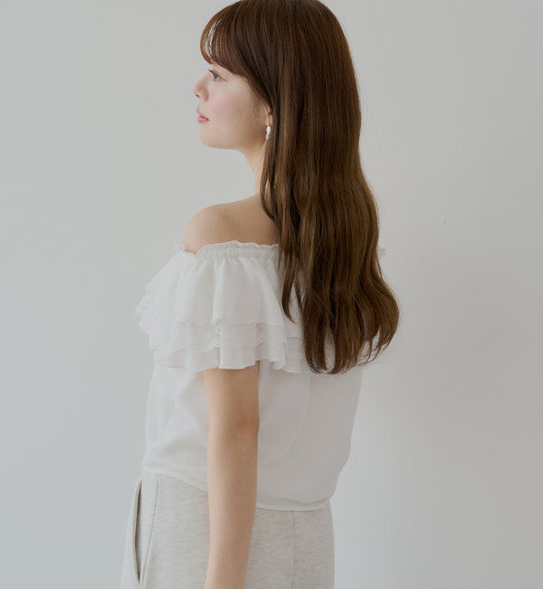  「オフショルレースフリルブラウス」|シャツ・ブラウス|