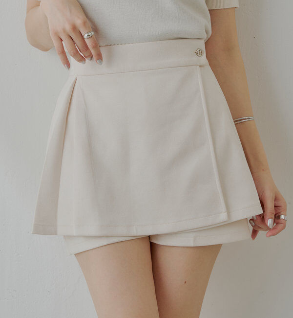  「ラップスウェードミニスカパン」|スカート|アイボリー