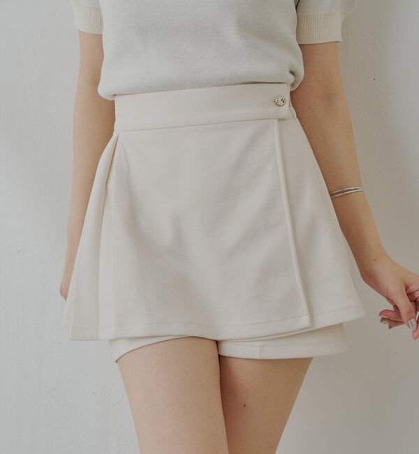  「ラップスウェードミニスカパン」|スカート|