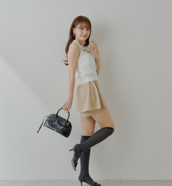  「ラップスウェードミニスカパン」|スカート|