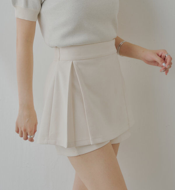  「ラップスウェードミニスカパン」|スカート|