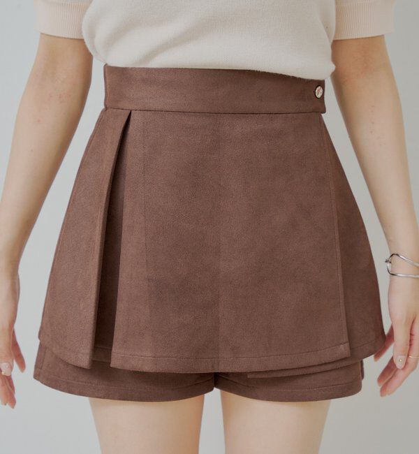  「ラップスウェードミニスカパン」|スカート|