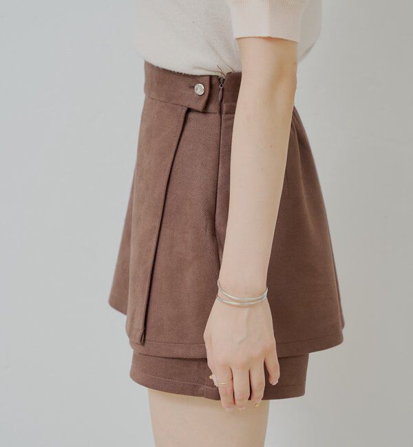  「ラップスウェードミニスカパン」|スカート|
