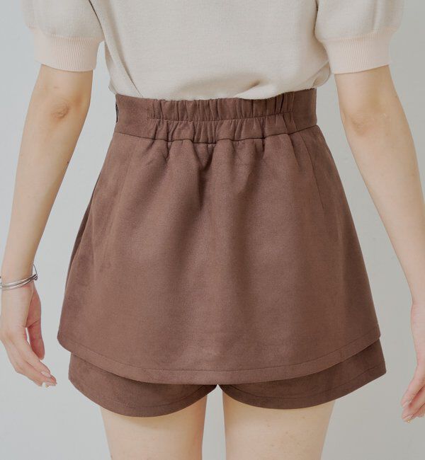  「ラップスウェードミニスカパン」|スカート|