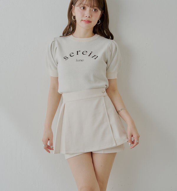  「ラップスウェードミニスカパン」|スカート|