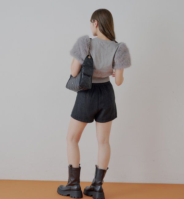  「袖ファー付パフニット」|ニット・セーター|