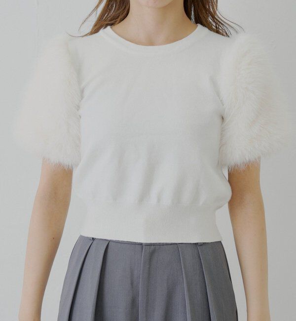  「袖ファー付パフニット」|ニット・セーター|
