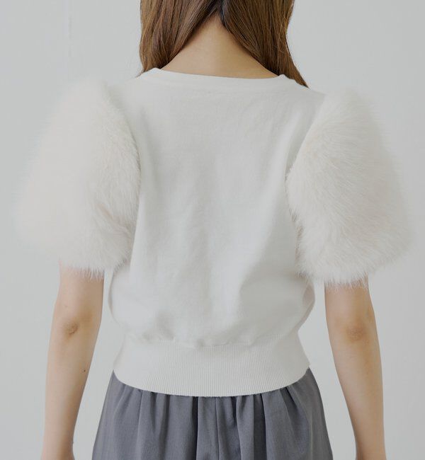  「袖ファー付パフニット」|ニット・セーター|