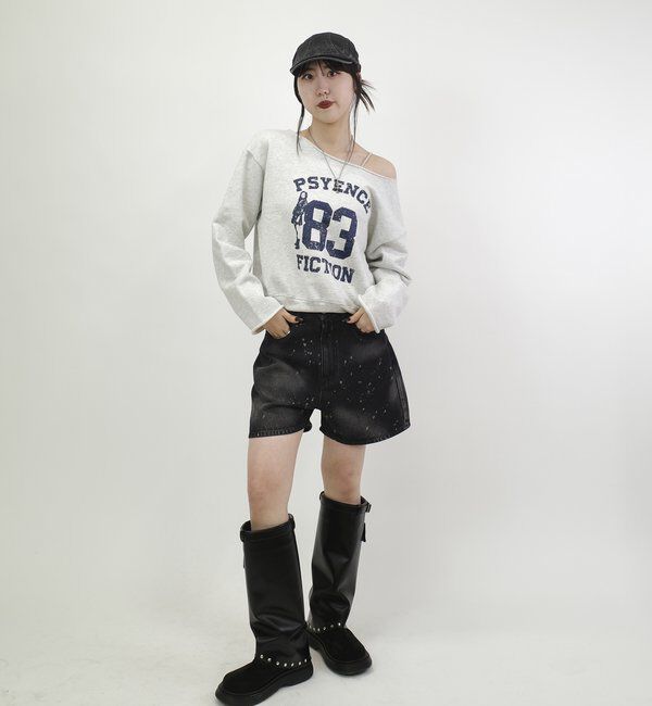  「スプレーブリーチショートパンツ」|デニム|