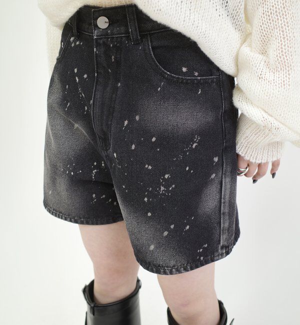  「スプレーブリーチショートパンツ」|デニム|