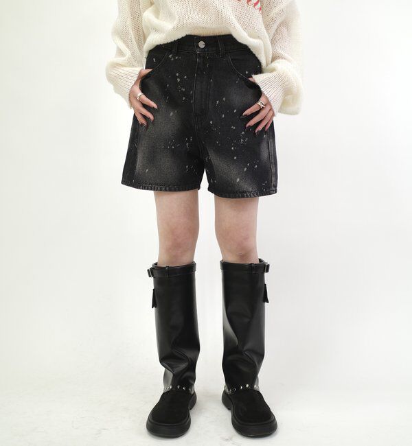  「スプレーブリーチショートパンツ」|デニム|