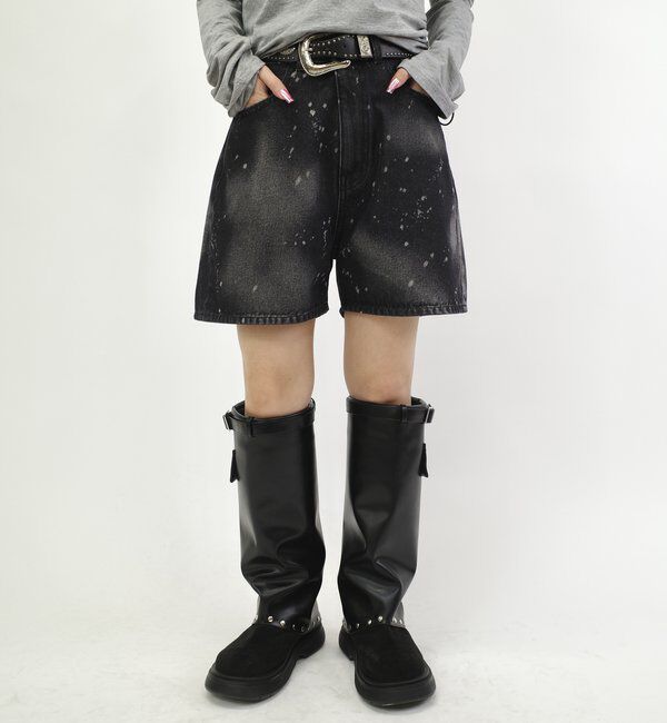  「スプレーブリーチショートパンツ」|デニム|