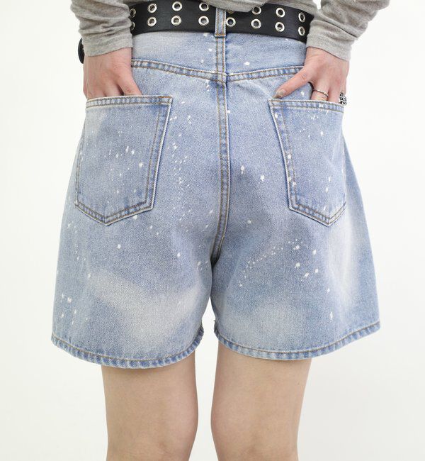  「スプレーブリーチショートパンツ」|デニム|