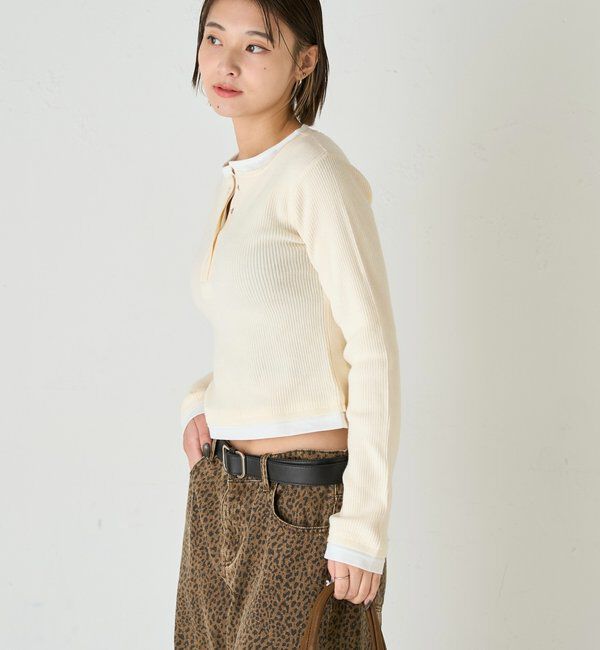  「【WEB限定カラーあり】LAYERED HENLEY KINT」|ニット・セーター|