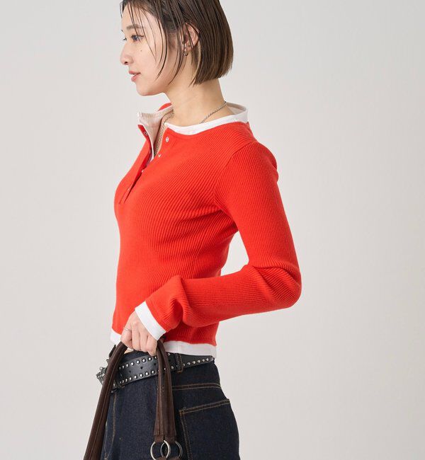  「【WEB限定カラーあり】LAYERED HENLEY KINT」|ニット・セーター|