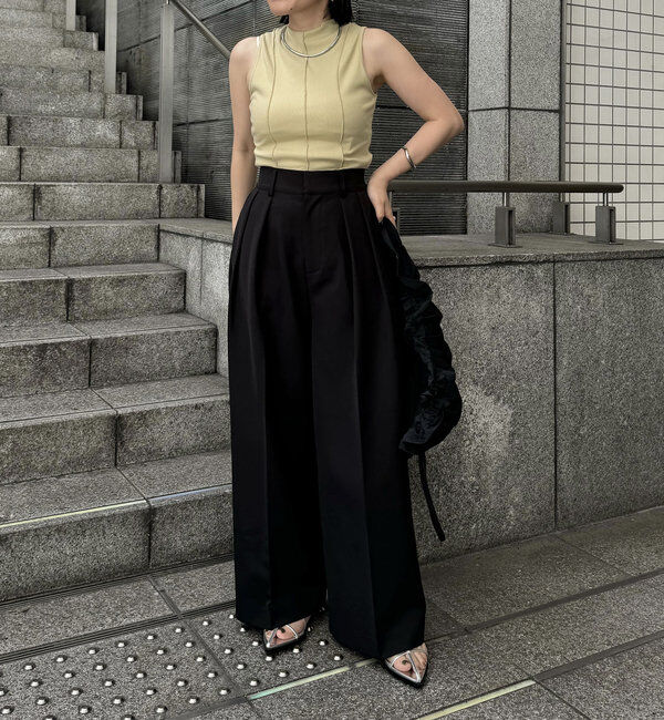  「【累計2万本突破！】【低身長・高身長サイズあり】2タックワイドパンツ」|チノ|