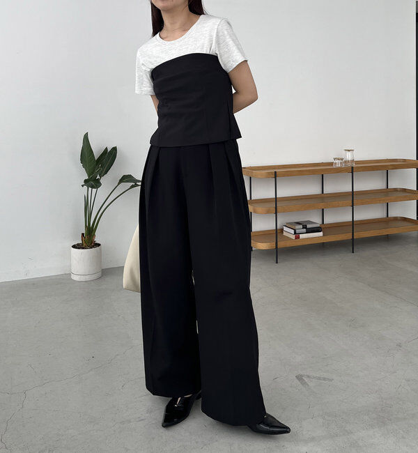  「【累計2万本突破！】【低身長・高身長サイズあり】2タックワイドパンツ」|チノ|